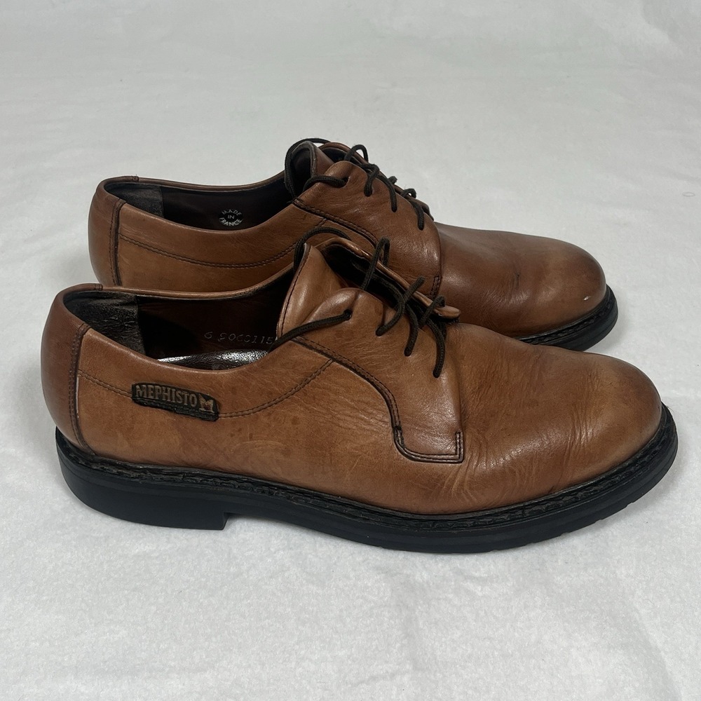 Mephisto Marlon Air Brown Goodyear Welt Pebbled Leather Oxford Shoes Men's Sz 10 - Picture 3 of 8
